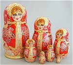 7 Piece Red and Gold